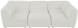 Miramar Linen Textured Fabric / Engineered Wood / Foam Contemporary Cream Durable Linen Textured Modular Sectional - 109" W x 71" D x 28.5" H
