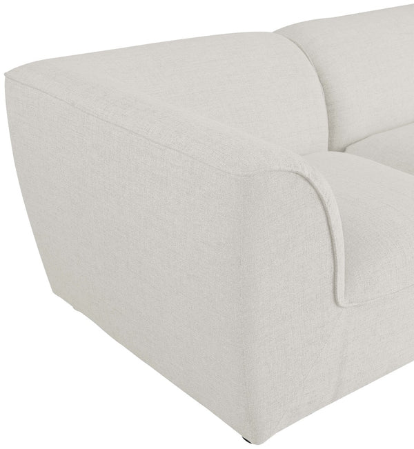 Miramar Linen Textured Fabric / Engineered Wood / Foam Contemporary Cream Durable Linen Textured Modular Sectional - 109" W x 71" D x 28.5" H