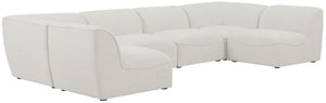 Miramar Linen Textured Fabric / Engineered Wood / Foam Contemporary Cream Durable Linen Textured Modular Sectional - 142" W x 71" D x 28.5" H