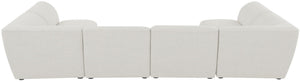 Miramar Linen Textured Fabric / Engineered Wood / Foam Contemporary Cream Durable Linen Textured Modular Sectional - 142" W x 71" D x 28.5" H
