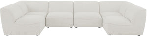 Miramar Linen Textured Fabric / Engineered Wood / Foam Contemporary Cream Durable Linen Textured Modular Sectional - 142" W x 71" D x 28.5" H