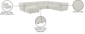 Miramar Linen Textured Fabric / Engineered Wood / Foam Contemporary Cream Durable Linen Textured Modular Sectional - 142" W x 109" D x 28.5" H