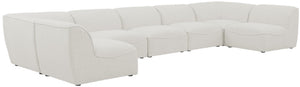 Miramar Linen Textured Fabric / Engineered Wood / Foam Contemporary Cream Durable Linen Textured Modular Sectional - 175" W x 71" D x 28.5" H