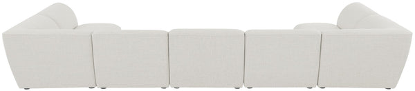 Miramar Linen Textured Fabric / Engineered Wood / Foam Contemporary Cream Durable Linen Textured Modular Sectional - 175" W x 71" D x 28.5" H