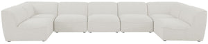 Miramar Linen Textured Fabric / Engineered Wood / Foam Contemporary Cream Durable Linen Textured Modular Sectional - 175" W x 71" D x 28.5" H
