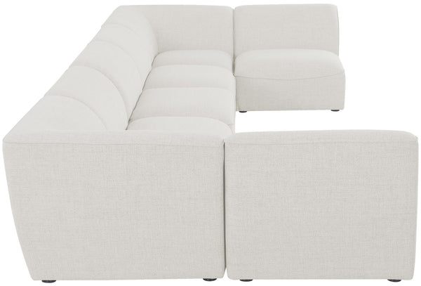 Miramar Linen Textured Fabric / Engineered Wood / Foam Contemporary Cream Durable Linen Textured Modular Sectional - 175" W x 71" D x 28.5" H