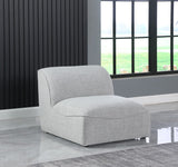 Miramar Linen Textured Fabric / Engineered Wood / Foam Contemporary Grey Durable Linen Textured Armless - 33" W x 38" D x 28.5" H