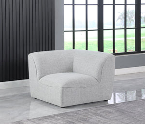 Miramar Linen Textured Fabric / Engineered Wood / Foam Contemporary Grey Durable Linen Textured Corner - 38" W x 38" D x 28.5" H