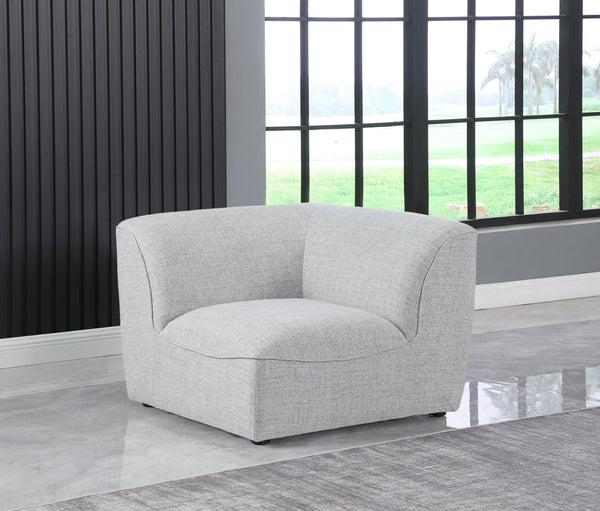 Miramar Linen Textured Fabric / Engineered Wood / Foam Contemporary Grey Durable Linen Textured Corner - 38" W x 38" D x 28.5" H