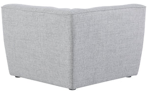 Miramar Linen Textured Fabric / Engineered Wood / Foam Contemporary Grey Durable Linen Textured Corner - 38" W x 38" D x 28.5" H