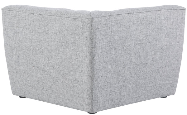 Miramar Linen Textured Fabric / Engineered Wood / Foam Contemporary Grey Durable Linen Textured Corner - 38" W x 38" D x 28.5" H