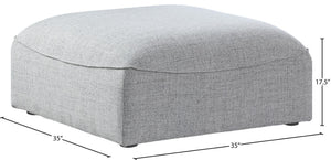 Miramar Linen Textured Fabric / Engineered Wood / Foam Contemporary Grey Durable Linen Textured Ottoman - 35" W x 35" D x 17.5" H