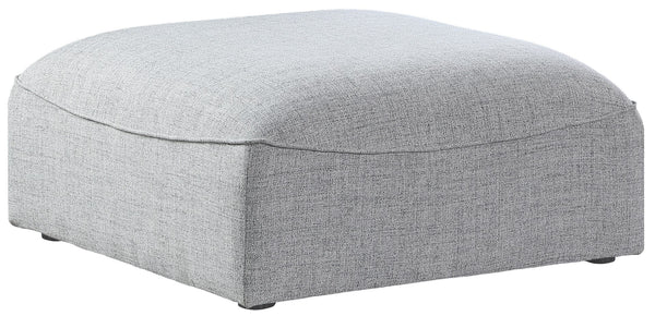 Miramar Linen Textured Fabric / Engineered Wood / Foam Contemporary Grey Durable Linen Textured Ottoman - 35" W x 35" D x 17.5" H