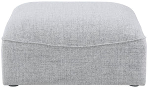 Miramar Linen Textured Fabric / Engineered Wood / Foam Contemporary Grey Durable Linen Textured Ottoman - 35" W x 35" D x 17.5" H