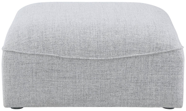 Miramar Linen Textured Fabric / Engineered Wood / Foam Contemporary Grey Durable Linen Textured Ottoman - 35" W x 35" D x 17.5" H