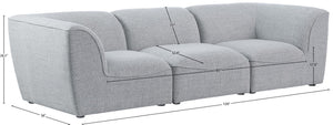 Miramar Linen Textured Fabric / Engineered Wood / Foam Contemporary Grey Durable Linen Textured Modular Sofa - 109" W x 38" D x 28.5" H