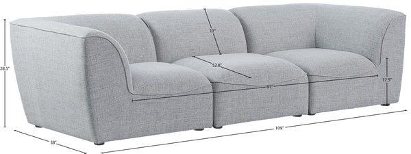Miramar Linen Textured Fabric / Engineered Wood / Foam Contemporary Grey Durable Linen Textured Modular Sofa - 109" W x 38" D x 28.5" H