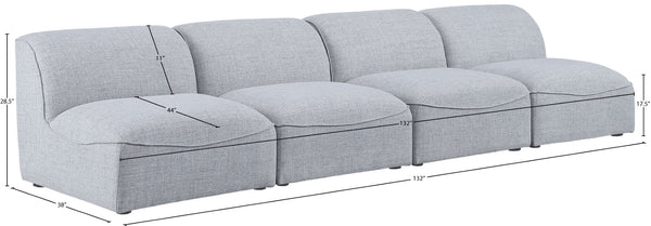 Miramar Linen Textured Fabric / Engineered Wood / Foam Contemporary Grey Durable Linen Textured Modular Sofa - 132" W x 38" D x 28.5" H