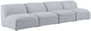 Miramar Linen Textured Fabric / Engineered Wood / Foam Contemporary Grey Durable Linen Textured Modular Sofa - 132" W x 38" D x 28.5" H