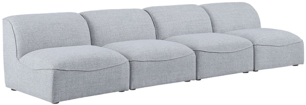 Miramar Linen Textured Fabric / Engineered Wood / Foam Contemporary Grey Durable Linen Textured Modular Sofa - 132" W x 38" D x 28.5" H