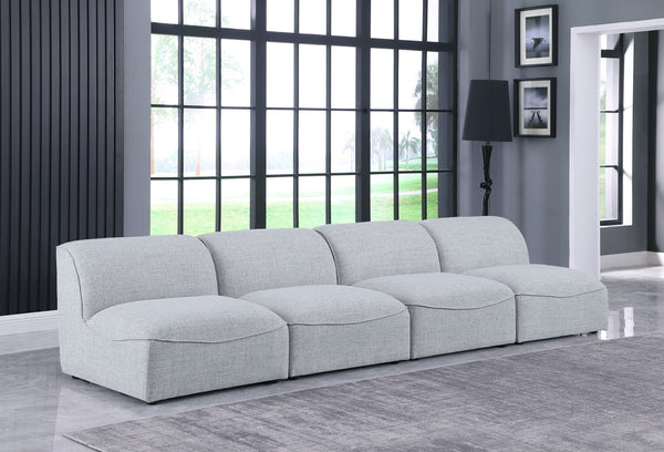Miramar Linen Textured Fabric / Engineered Wood / Foam Contemporary Grey Durable Linen Textured Modular Sofa - 132" W x 38" D x 28.5" H