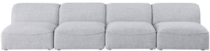Miramar Linen Textured Fabric / Engineered Wood / Foam Contemporary Grey Durable Linen Textured Modular Sofa - 132" W x 38" D x 28.5" H