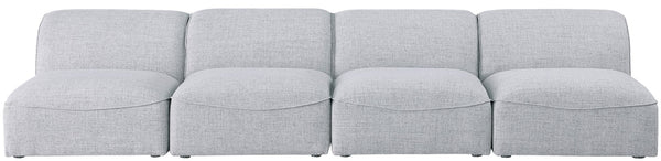 Miramar Linen Textured Fabric / Engineered Wood / Foam Contemporary Grey Durable Linen Textured Modular Sofa - 132" W x 38" D x 28.5" H