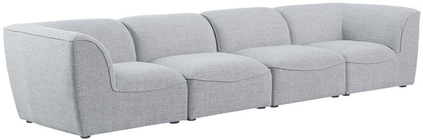 Miramar Linen Textured Fabric / Engineered Wood / Foam Contemporary Grey Durable Linen Textured Modular Sofa - 142" W x 38" D x 28.5" H