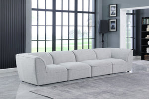 Miramar Linen Textured Fabric / Engineered Wood / Foam Contemporary Grey Durable Linen Textured Modular Sofa - 142" W x 38" D x 28.5" H