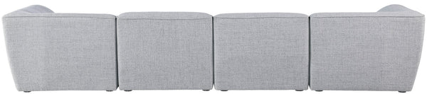 Miramar Linen Textured Fabric / Engineered Wood / Foam Contemporary Grey Durable Linen Textured Modular Sofa - 142" W x 38" D x 28.5" H