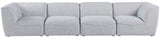 Miramar Linen Textured Fabric / Engineered Wood / Foam Contemporary Grey Durable Linen Textured Modular Sofa - 142" W x 38" D x 28.5" H