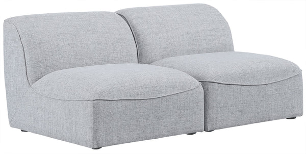 Miramar Linen Textured Fabric / Engineered Wood / Foam Contemporary Grey Durable Linen Textured Modular Sofa - 66" W x 38" D x 28.5" H