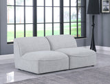Miramar Linen Textured Fabric / Engineered Wood / Foam Contemporary Grey Durable Linen Textured Modular Sofa - 66" W x 38" D x 28.5" H