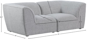 Miramar Linen Textured Fabric / Engineered Wood / Foam Contemporary Grey Durable Linen Textured Modular Sofa - 76" W x 38" D x 28.5" H