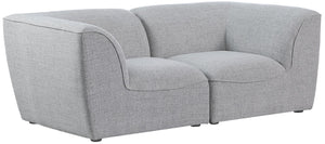 Miramar Linen Textured Fabric / Engineered Wood / Foam Contemporary Grey Durable Linen Textured Modular Sofa - 76" W x 38" D x 28.5" H