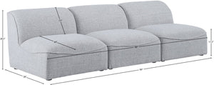 Miramar Linen Textured Fabric / Engineered Wood / Foam Contemporary Grey Durable Linen Textured Modular Sofa - 99" W x 38" D x 28.5" H