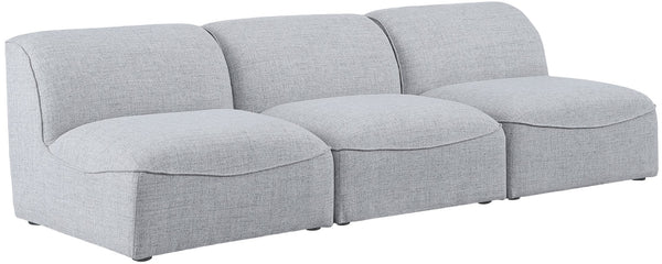 Miramar Linen Textured Fabric / Engineered Wood / Foam Contemporary Grey Durable Linen Textured Modular Sofa - 99" W x 38" D x 28.5" H