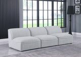 Miramar Linen Textured Fabric / Engineered Wood / Foam Contemporary Grey Durable Linen Textured Modular Sofa - 99" W x 38" D x 28.5" H