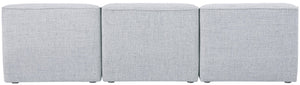 Miramar Linen Textured Fabric / Engineered Wood / Foam Contemporary Grey Durable Linen Textured Modular Sofa - 99" W x 38" D x 28.5" H