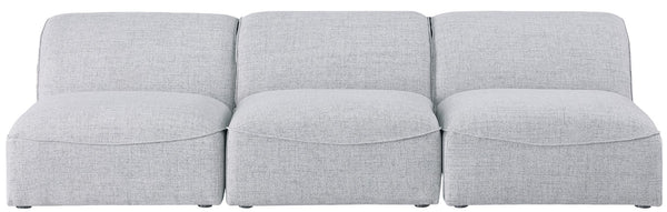 Miramar Linen Textured Fabric / Engineered Wood / Foam Contemporary Grey Durable Linen Textured Modular Sofa - 99" W x 38" D x 28.5" H