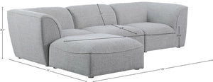 Miramar Linen Textured Fabric / Engineered Wood / Foam Contemporary Grey Durable Linen Textured Modular Sectional - 109" W x 73" D x 28.5" H