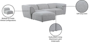 Miramar Linen Textured Fabric / Engineered Wood / Foam Contemporary Grey Durable Linen Textured Modular Sectional - 109" W x 73" D x 28.5" H