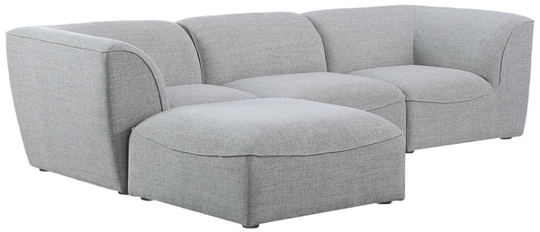 Miramar Linen Textured Fabric / Engineered Wood / Foam Contemporary Grey Durable Linen Textured Modular Sectional - 109" W x 73" D x 28.5" H