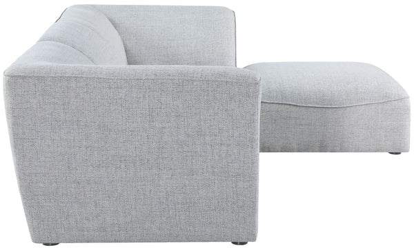 Miramar Linen Textured Fabric / Engineered Wood / Foam Contemporary Grey Durable Linen Textured Modular Sectional - 109" W x 73" D x 28.5" H