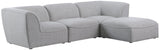 Miramar Linen Textured Fabric / Engineered Wood / Foam Contemporary Grey Durable Linen Textured Modular Sectional - 109" W x 73" D x 28.5" H