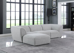 Miramar Linen Textured Fabric / Engineered Wood / Foam Contemporary Grey Durable Linen Textured Modular Sectional - 109" W x 73" D x 28.5" H