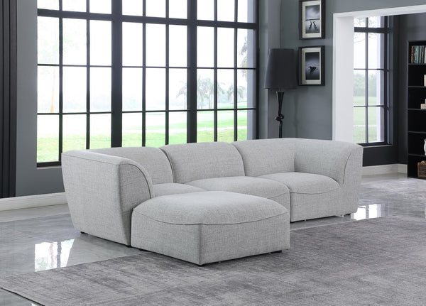 Miramar Linen Textured Fabric / Engineered Wood / Foam Contemporary Grey Durable Linen Textured Modular Sectional - 109" W x 73" D x 28.5" H