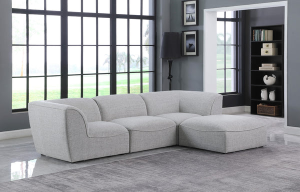Miramar Linen Textured Fabric / Engineered Wood / Foam Contemporary Grey Durable Linen Textured Modular Sectional - 109" W x 73" D x 28.5" H