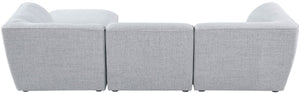 Miramar Linen Textured Fabric / Engineered Wood / Foam Contemporary Grey Durable Linen Textured Modular Sectional - 109" W x 73" D x 28.5" H