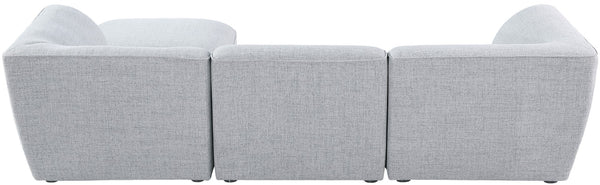 Miramar Linen Textured Fabric / Engineered Wood / Foam Contemporary Grey Durable Linen Textured Modular Sectional - 109" W x 73" D x 28.5" H